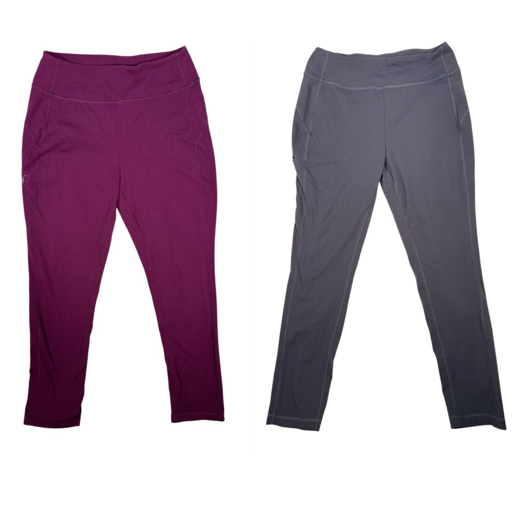 Duluth Trading Co Noga Classic Leggings Lot 2 Pairs Plum Gray Small x 29 Pockets